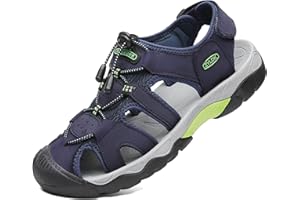 ZYLDK Sports Outdoor Sandals Summer Men's Beach Shoes Casual Sandals for Men Closed-Toe Shoes Leather Trekking Walking Hiking Touch Close Strap