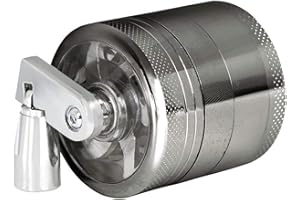 Camidy 4 Layers Grinder, 4- Layer Zinc Alloy Manual Crusher Mill with 3- Chambers Handle for Kitchen Spice Grinding Tool