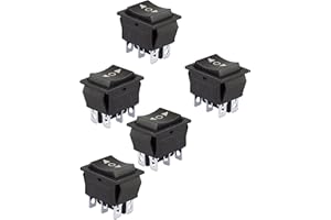 WANGCL 5 uds interruptor basculante interruptor de reinicio AC 250V botón DPDT encendido/apagado/encendido 6 pines para coche motocicleta barco o electrodomésticos-KCD4