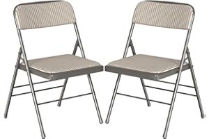 ‎CHLEBY Chleby 2 Set Klappstuhl Besucherstuhl Klappstuhl mit Stoffbezug Klappbare Esszimmerstühle sind geeignet für Küche, drinnen, draußen, Konferenzraum Grau