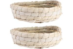 Mipcase Pigeon Nests Household Breeding Nests Natural Corn Husk Straw Bird Nest Bowl Handwoven Rustic Birdhouse for Pet Birds Small Animals 7.5X7.5X2 Inches