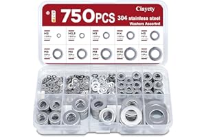 750 Pezzi Rondelle, Ciaycty Rondelle Acciaio, 9 Misure Rondelles Alzaporta Acciaio inox 304, Rondella Metallo M2M2.5M3M4M5M6M8M10M12, Rondella Tappo Olio Motore per per Progetti Meccanici e Fai da T