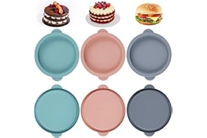 PETGLIMMER 6 sztuk silikonowych foremek do pieczenia jajek, 10 cm, Airfryer, silikonowa forma do pieczenia kanapek, muffinek i naleśników, 6 sztuk