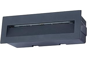 Lucande LED Lámpara de pared exterior Loya (Moderno) en Negro hecho Aluminio (1 llama, lámpara empotrable para exteriores, aplique exterior/fachada vivienda