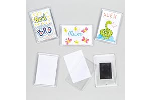 Baker Ross E6826 Make Your Own Magnet Kit— Ideal for Kids to Decorate, Arts and Crafts, Gifts, Keepsakes and More (Pack of 6), White, 6 Pack