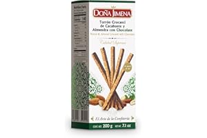 DOÑA JIMENA - Sticks Turrón Crocanti de Cacahuete y Almendra con Chocolate (Al Punto de Sal) 200 Gramos