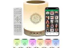 Equantu SQ112 Quran Smart Touch LED-lampa Bluetooth-högtalare med fjärrkontroll, uppladdningsbar full recitation av berömda i