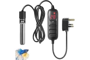 PYPABL Submersible Fish Tank Heater, 25W 50W 100W Small Aquarium Heater for Fish and Turtle Tank 3-100L with External Temperature Controller
