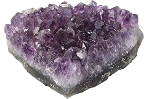 mookaitedecor Natural Untreated Amethyst Geode Segment, Small Decorative Crystal Gemstone