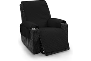 ‎TIANSHU TIANSHU Wasserdichter Sesselschoner, Doppelseitig Verwendbarer Sesselbezug Relaxsessel Protector Haustierfreundlich rutschfest Abnehmbar und Waschbar Sesselschoner für Fernsehsessel(Schwarz)