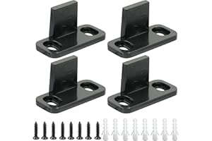MONGTSAMZ Guía de Puerta de Granero - Ajustable Puerta Corredera con Tornillos, Guía de piso Deslizante, para Puertas Correderas, Rieles, Puertas Correderas de Armario, Negro, 4 piezas
