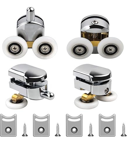 AquaParts Duschkabinen Rollen Set 8-tlg. | Ø23mm Für Schiebetüren | Inkl. Obere & Untere Laufrollen