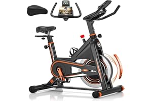 DMASUN Exercise Bike Gym Workout, PLUS Magnetic Stationary Bike with Heavier Flywheel, Silent Fitness Bike 100% Adjustable Resistance, Comfortable Seat, Indoor Cycling Bike for Home Training Cardio