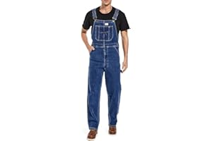 HISEA Men's Denim Bib Overalls, Men's Overalls Workwear with Adjustable Straps and Convenient Tool Pockets