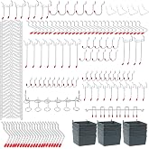 Faankiton 230 Pieces Assorted Pegboard Hooks, Pegboard Hooks, Pegs Locks, Pegboard Containers with Hooks Sets Perforated Boar
