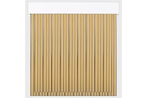 P T PERTONI TENDE Cortina de Exterior de PVC | Doble Cinta | Anti Insectos | (Alto 220 x 90cm Ancho, Beige y Marrón)