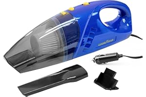 Goodyear Wet & Dry 12V Vacuum Cleaner - Powerful Car Vacuum with Multi-Surface Cleaning Capability| Compact Design| Convenient 12V Power Adapter| Easily clean liquid spills, dust, dirt, pet hair, mud