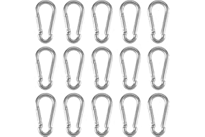 PUCSIQ 15 Stücke Karabinerhaken Edelstahl Karabiner mit Schnappverschluss Karabiner mit Schnappverschluss Karabinerhaken Edelstahl 5mmx50mm für Ziehhilfen Wie Tragseile Seile Schaukeln