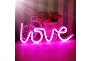 Nordstylee Neon Light Love LED Veilleuse pour cadeau d'enfant, décoration murale chambre, fête d'anniversaire, Noël, décoration de mariage rose
