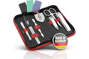 MarQus Kit Manucure et Pédicure 6 Pièces de Solingen Allemagne - Coupe-Ongles, Lime, Repousse-Cuticule, Ciseaux, Pince à Épiler"