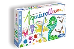 Sentosphère - Aquarellum Junior - Dinosaures - Kit Peinture - Activité créative avec 4 Tableaux certis – 5 peintures pour créer des Multiples Nuances -Dès 7 Ans - fabriqué en France - 6511