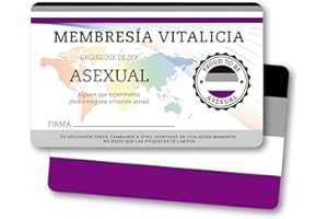 NumeroPhi Tarjeta de Identidad Asexual | Gay Pride Card | Regalo Inclusivo para Comunidad Asexual | Símbolo de Orgullo LGBTQ+ | Hecha de PVC