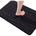 smiry Memory Foam Bath Mat, Extra Soft Super Absorbent Bathroom Mat, Non-Slip Bath Mats for Bathroom Floor, Machine-Washable Bath Rug Foot Mat, 40 x 60 cm, Black