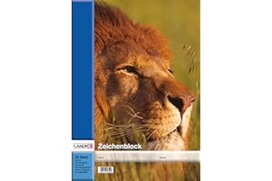 LANDRE Landré Zeichen-Block A3, 20 Blatt, 100 g/m², perforiert, 4 Tier-Motive, 10 Stück