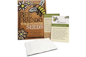 BEE-FRIENDLY SEEDS Bee Friendly Wildflower Seeds - Great Gardener Gift. Eco-Friendly. Beautiful, Colourful Native British Wildflowers. UK Grown. RHS Plants for Pollinators Certified Wildflower Mix.