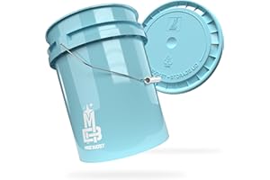 MAGIC BUCKET | Wascheimer Set für Auto Handwäsche Baby Blau mit passendem Eimer Deckel | 5 US GALLONEN ca. 20 Liter | kompatibel mit Grit Guard, Detail Guardz Dirt Lock, Chemical Guys Dirt Trap