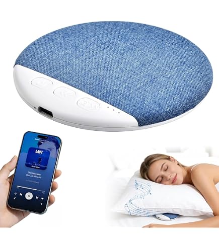 Altavoz De Almohada Bluetooth 5.4, Ultrafino De 1.2cm, Batería 48h, Con Ruido Blanco Y Apagado Programado