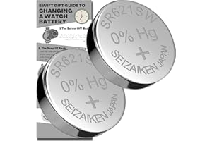 SWIFT GIFT UK SR621SW Lot de 2 piles de montre Seizaiken équivalentes à 364 piles bouton pour montre avec guide d'installation (français non garanti)