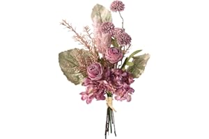 MEIVINES Flores Artificiales Ramos de Seda para Boda, Hogar, Oficina, Fiesta, Arreglo Floral y Jardín (Rosa)