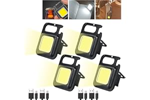 CECOMBINE 4 Stücke Mini LED Inspektionsleuchten, Notlicht mit USB Aufladen Tragbare Taschenlampe Arbeitslampe 1000 Lumen Magnetisches Wasserdicht Mechanikerlicht Tragbare für Notbeleuchtu Camping Reparatur