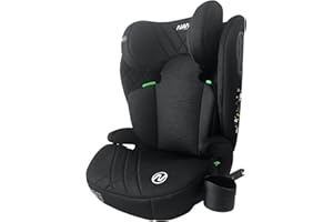 NANIA Bari Seggiolino auto Isofix I-size 100-150 cm-Gr2/3- circa 4-12 anni - Seggiolino Isofix con protezione laterale - Poggiatesta regolabile - Portabicchieri