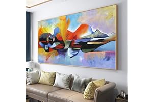 XIANGPEIFBH Plus grand Seigneur Bouddha Peinture À L'huile Abstraite Toile Affiche Religieuse Imprimer Mur Art Photos Pour Salon Décor Peintures 80x160cm (32''x63'') Sans Cadre