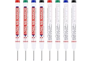 XiXiRan Bohrlochmarker, 8pcs Extralange Spitze Lochmarkierer, Markierungsstift Baustelle, Tragbarer Tieflochmarker Zum Markieren Von Befestigungspunkten, Löchern