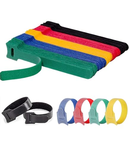 200 Stück Wiederverwendbare Kabelbinder Aus Stoff – 15,2 Cm Lang, Mit Klettverschluss, Für Kabel & Organisation