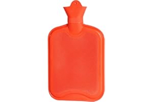 ROIMOE Wärmflasche ohne Bezug 2L großer Öffnung Sichere und Haltbare Naturkautschuk Bettflasche für Kinder und Erwachsene Geschenke für Frauen (Rot)