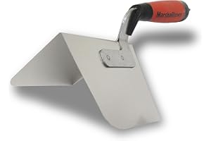 Truelle à angle extérieur arrondi Marshalltown avec poignée Durasoft, en acier inoxydable, pour les poseurs de cloisons sèches et les plâtriers, dimensions : 127x95 mm