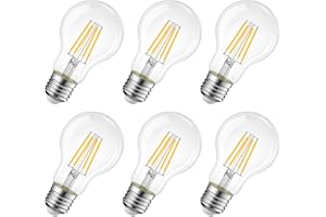 LVWIT LED Lampe E27, 470 lm, warmweiß 2700K, ersetzt 40 Watt, Classic Kolbenform Filament, klar (6er Pack)