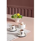 K&uuml;tahya Porcelain Bone Desire 4 Pieces Coffee Set for 2 Persons Symbol of Immortality