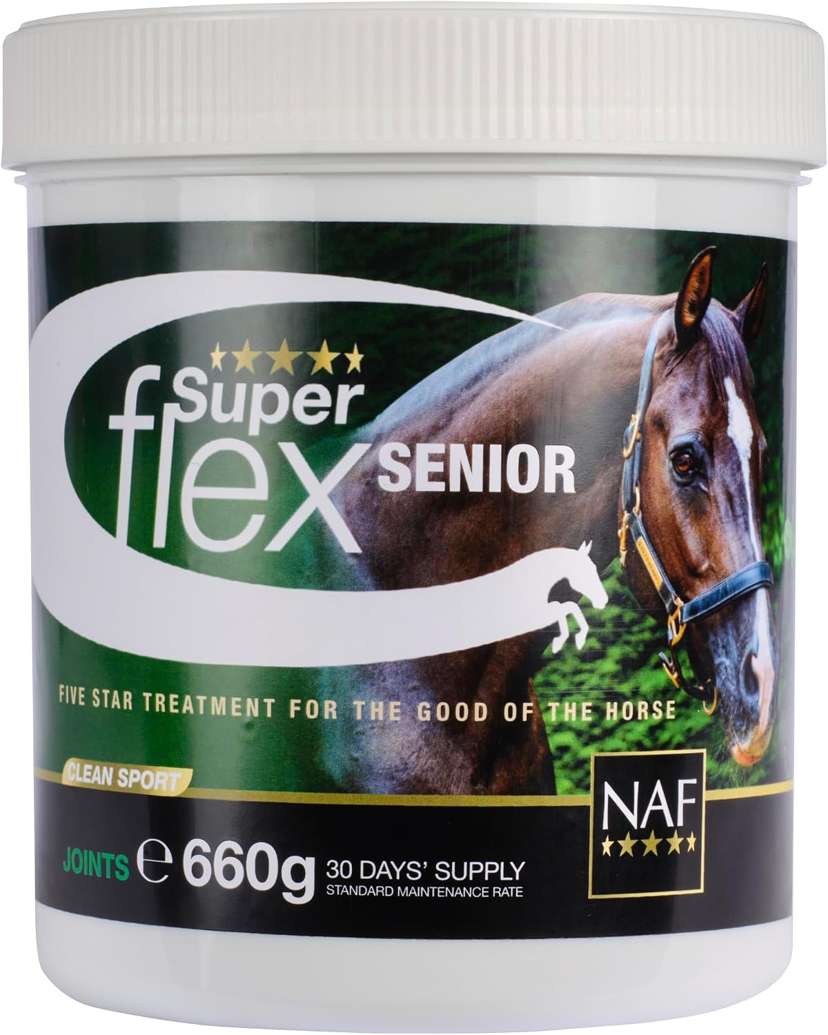 NAF Five Star Superflex Senior 660g – Joint Support Supplement for Hard Working & Older Horses – Glucosamine, MSM, Chondroitin & Omega-3 – Promotes Mobility, Flexibility & Comfort