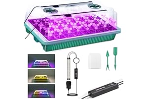 IDUDU Zimmergewächshaus Anzuchtkasten mit Pflanzenlampe, 40 Zellen Gewächshaus Anzucht Set mit Timing-Controller einstellbare Helligkeit für Pflanzenwachstum und Saatgutkeimung