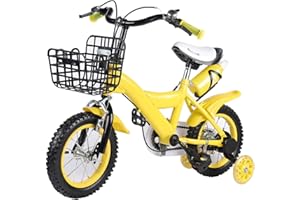 CUTYCATY Kinderfahrrad 12 Zoll Fahrrad Kinderrad mit Stützräder Aufbewahrungskorb Kettenschutz rutschfeste und Verschleißfeste Reifen Für Jungen & Mädchen