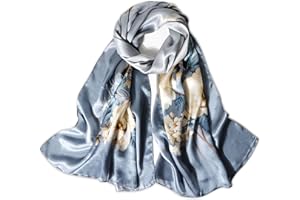 Lamca Women Silk Scarf - Ladies Mulberry Silk Long Scarves Shawl Wraps UK 173 x 53 CM