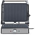 Salter Large Health Grill – Electric Panini Maker, Sandwich Toaster, Non-Stick Ceramic Plates, Opens Flat (180°) for Extra Cooking Space, PFAS-Free, Drip Tray, Adjustable Temperature, 2000W, EK5857SSC