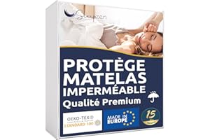 SLEEPZEN Protector de Colchon 200 x 220 cm Impermeable - Cubre Colchon Certificado Oeko-Tex® - Superficie de Vellón de Algodón 100% - Antibacteriano, Antimoho, Anti-Ácaros