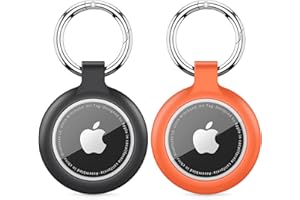 MELIYA Airtag Holder, Silicone Protective Case for Airtags, Waterproof Case with Front Cover,Anti-Scratch GPS Cover with Key Chain Ring for Airtag-Tag Item Finders for Pets,Kids,Luggages