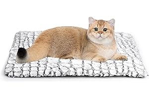 Petace Tapis Chauffant Chat Chien 60×45 cm sans Électricité, Coussin Auto-Chauffant Chat Antidérapant avec Couverture Amovible et Lavable